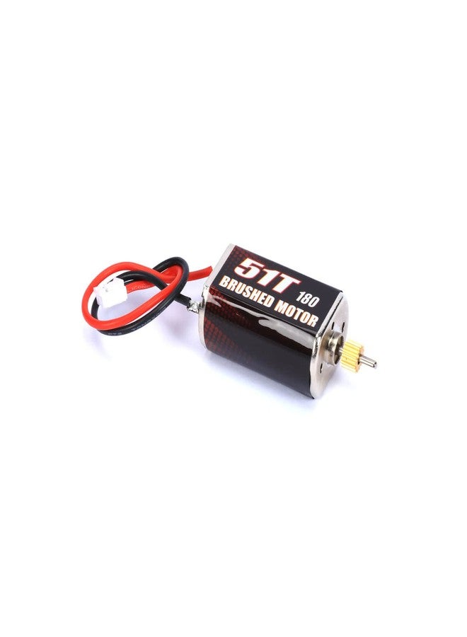 RCAWD محرك RCAWD 180 ذو فرشاة، 51 لفة، مع ترس فولاذي 16 سنًا، مناسب لسيارات الزحف Scx24 Deadbolt، شيفروليه رانجلر، جلادياتور، برونكو، بمقياس 1/24، قطع غيار مُحسّنة - Image 1
